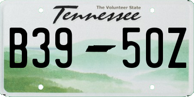 TN license plate B3950Z