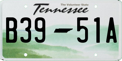 TN license plate B3951A