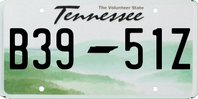 TN license plate B3951Z