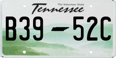 TN license plate B3952C