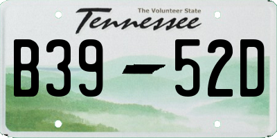 TN license plate B3952D