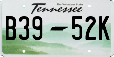 TN license plate B3952K