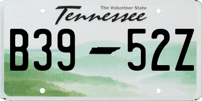TN license plate B3952Z