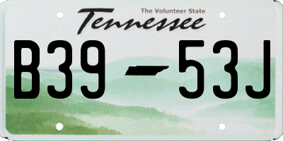 TN license plate B3953J