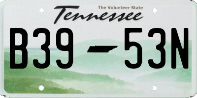 TN license plate B3953N