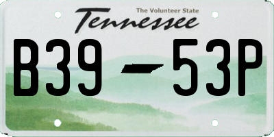 TN license plate B3953P