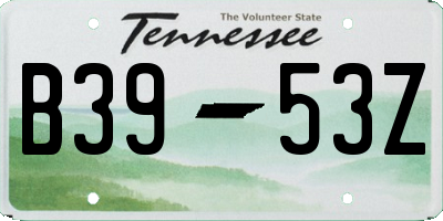 TN license plate B3953Z