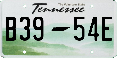 TN license plate B3954E