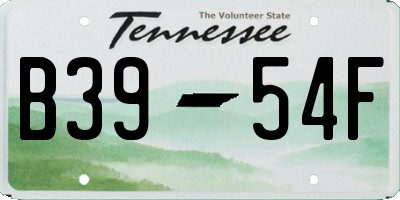 TN license plate B3954F