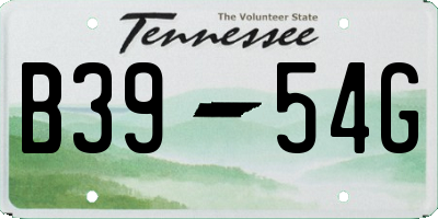 TN license plate B3954G