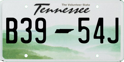 TN license plate B3954J