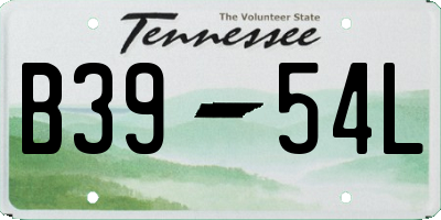 TN license plate B3954L