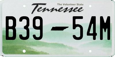 TN license plate B3954M