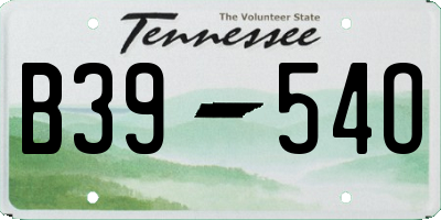 TN license plate B3954O