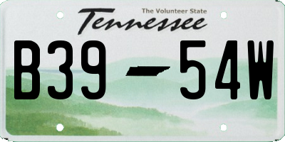 TN license plate B3954W