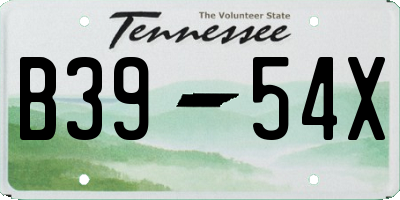 TN license plate B3954X