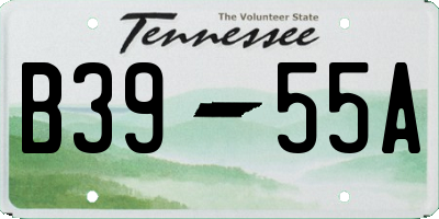 TN license plate B3955A