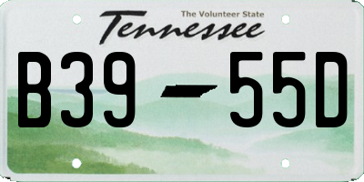 TN license plate B3955D