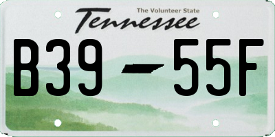TN license plate B3955F