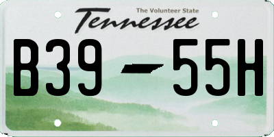 TN license plate B3955H