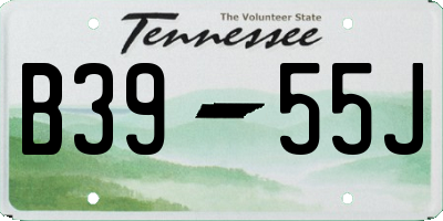 TN license plate B3955J