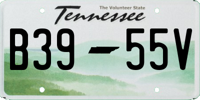 TN license plate B3955V