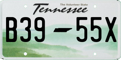 TN license plate B3955X