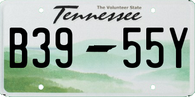 TN license plate B3955Y