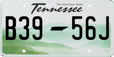 TN license plate B3956J