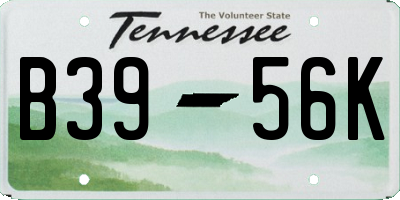 TN license plate B3956K