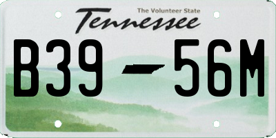 TN license plate B3956M