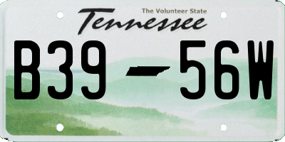TN license plate B3956W