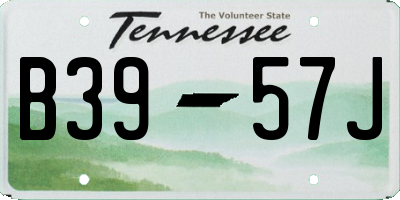 TN license plate B3957J