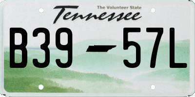 TN license plate B3957L