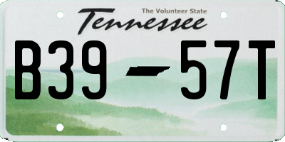 TN license plate B3957T