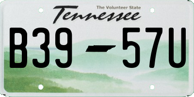 TN license plate B3957U