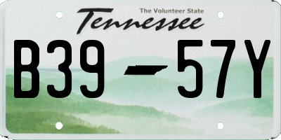 TN license plate B3957Y