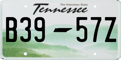 TN license plate B3957Z