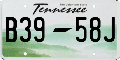 TN license plate B3958J