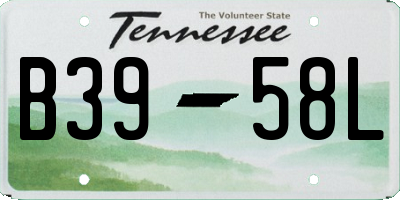 TN license plate B3958L