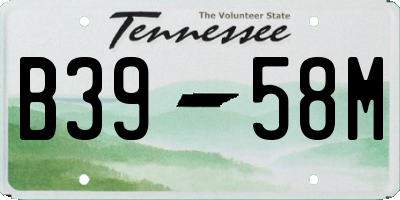 TN license plate B3958M