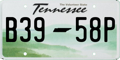 TN license plate B3958P