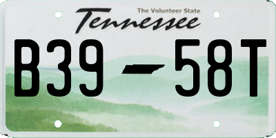 TN license plate B3958T