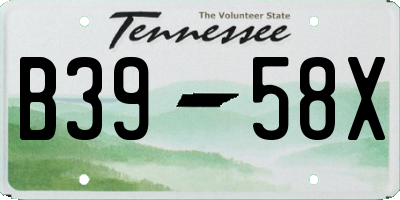 TN license plate B3958X
