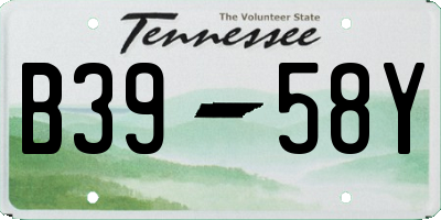 TN license plate B3958Y
