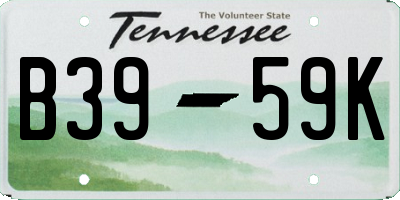 TN license plate B3959K