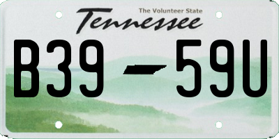 TN license plate B3959U