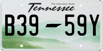 TN license plate B3959Y