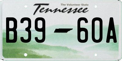 TN license plate B3960A
