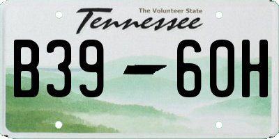 TN license plate B3960H